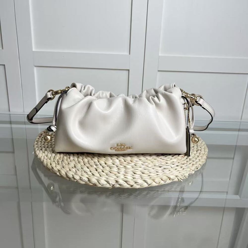 Coach white pleated cloud bag